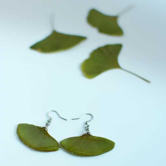 Ginkgo fülbevaló (ezüst)