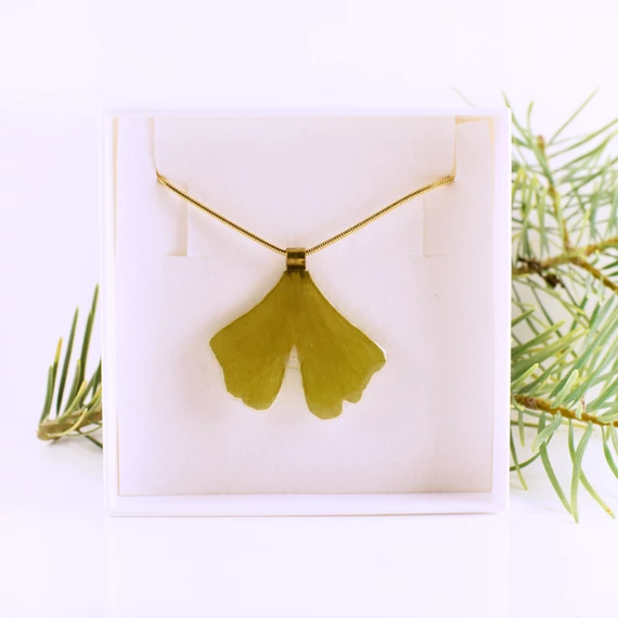Ginkgo biloba nyaklánc (arany)