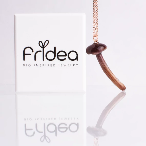 Lila pénzecskegomba nyaklánc (rosegold)