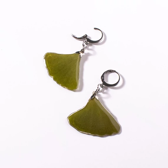 Ginkgo biloba fülbevaló (ezüst)