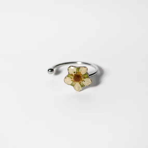 Szamóca virág gyűrű (ezüst)